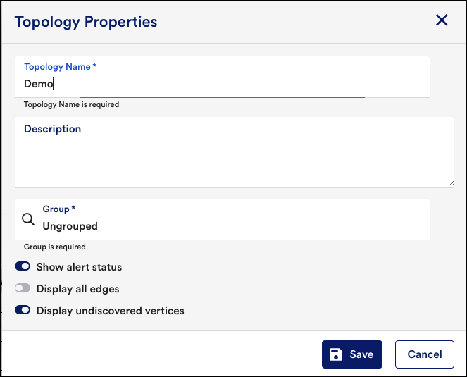 Topology Properties dialog box
