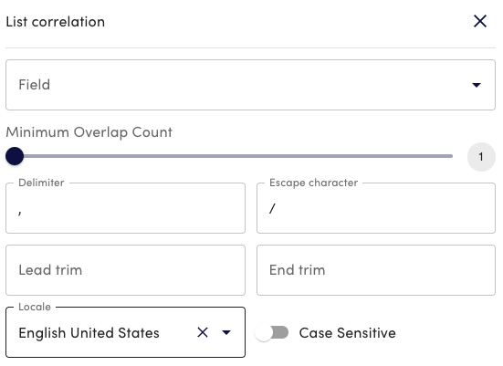 List correlation form
