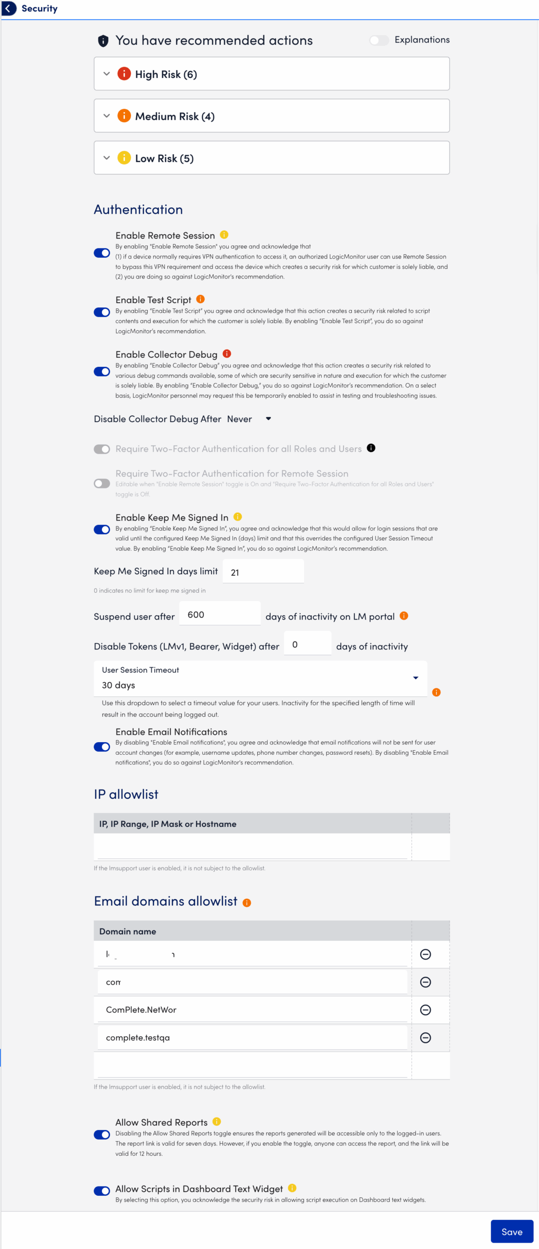 Security Page