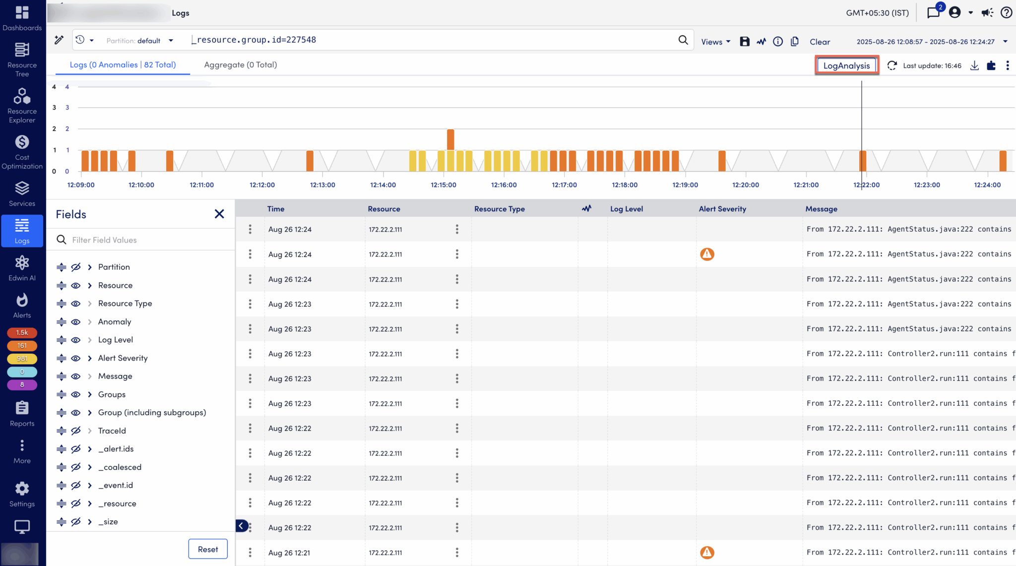 Accessing LogAnalysis | LogicMonitor