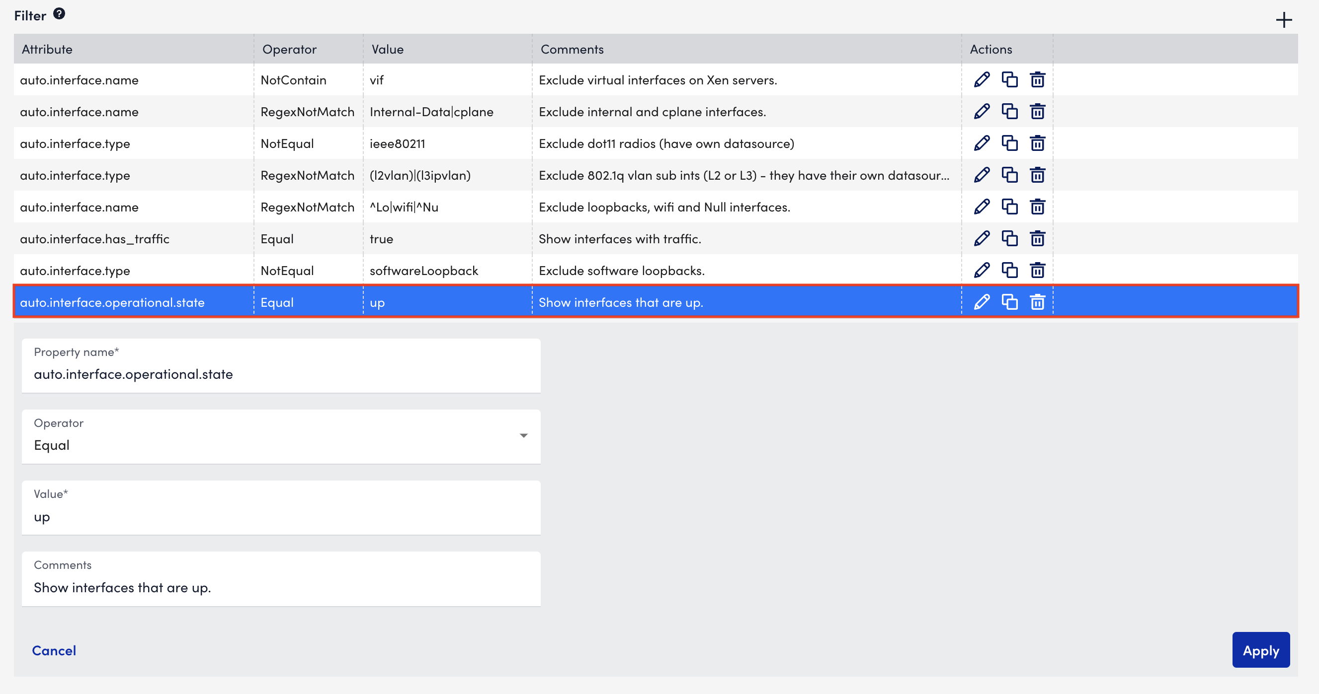 modules filters page