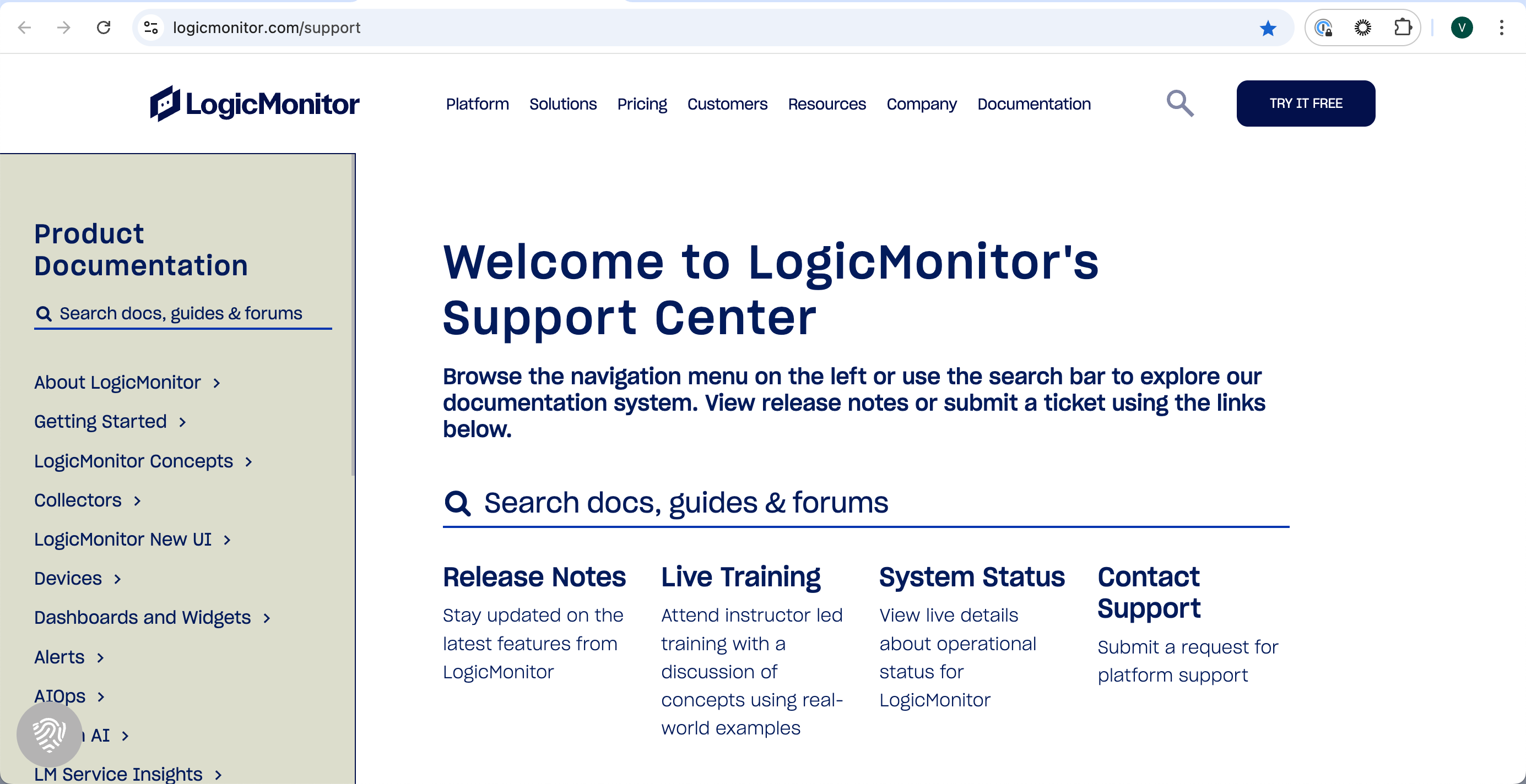 LogicMonitor サポートセンター
