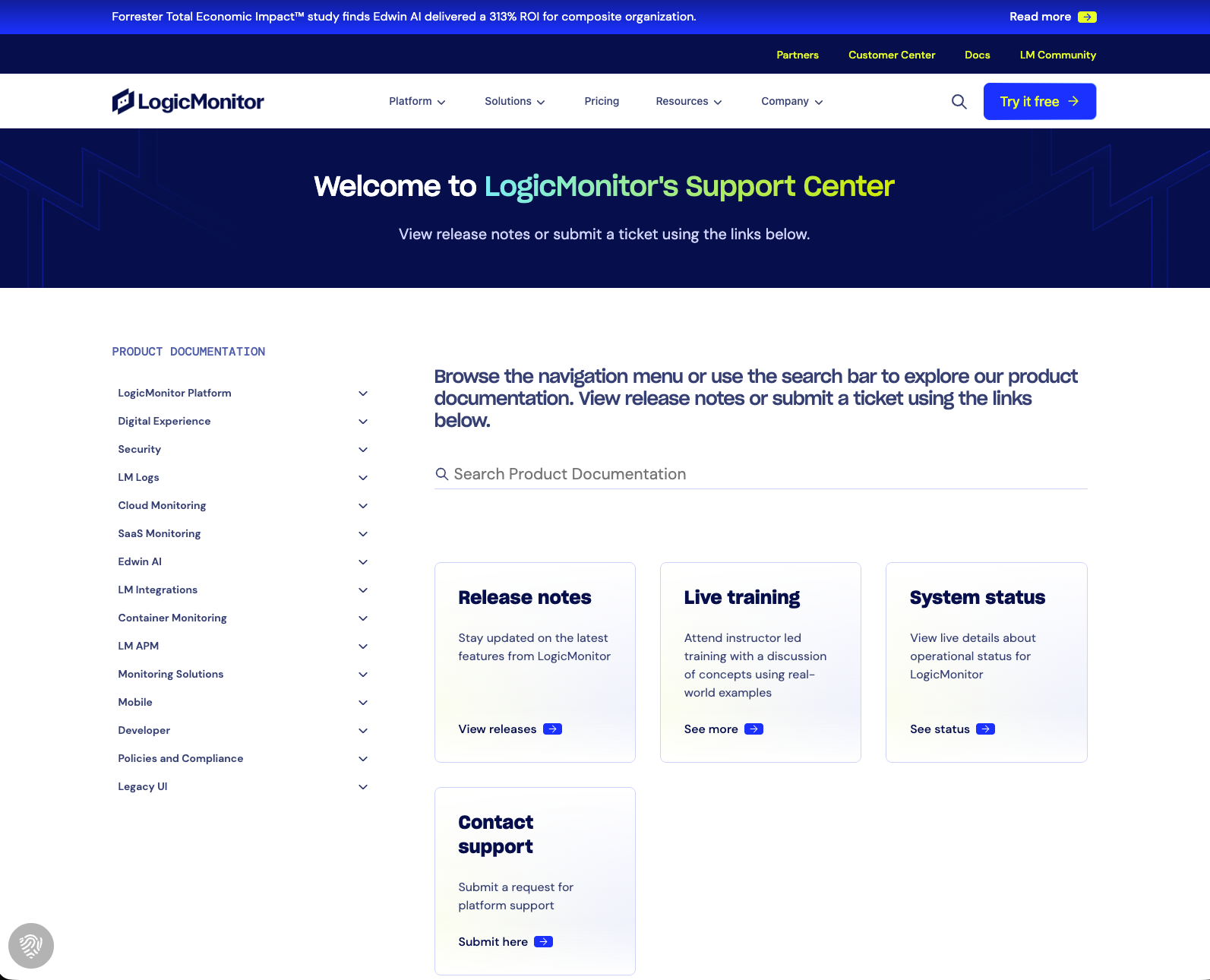 LogicMonitor Support Center