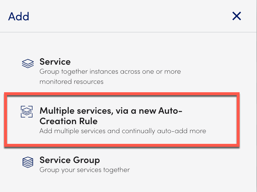 Service Auto Creation Rules template
