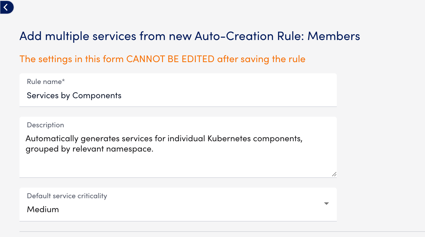 Add multiple services from new Auto-Creation Rule: Members wizard
