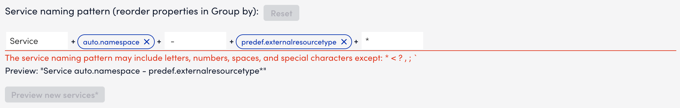 Flexible Naming Pattern