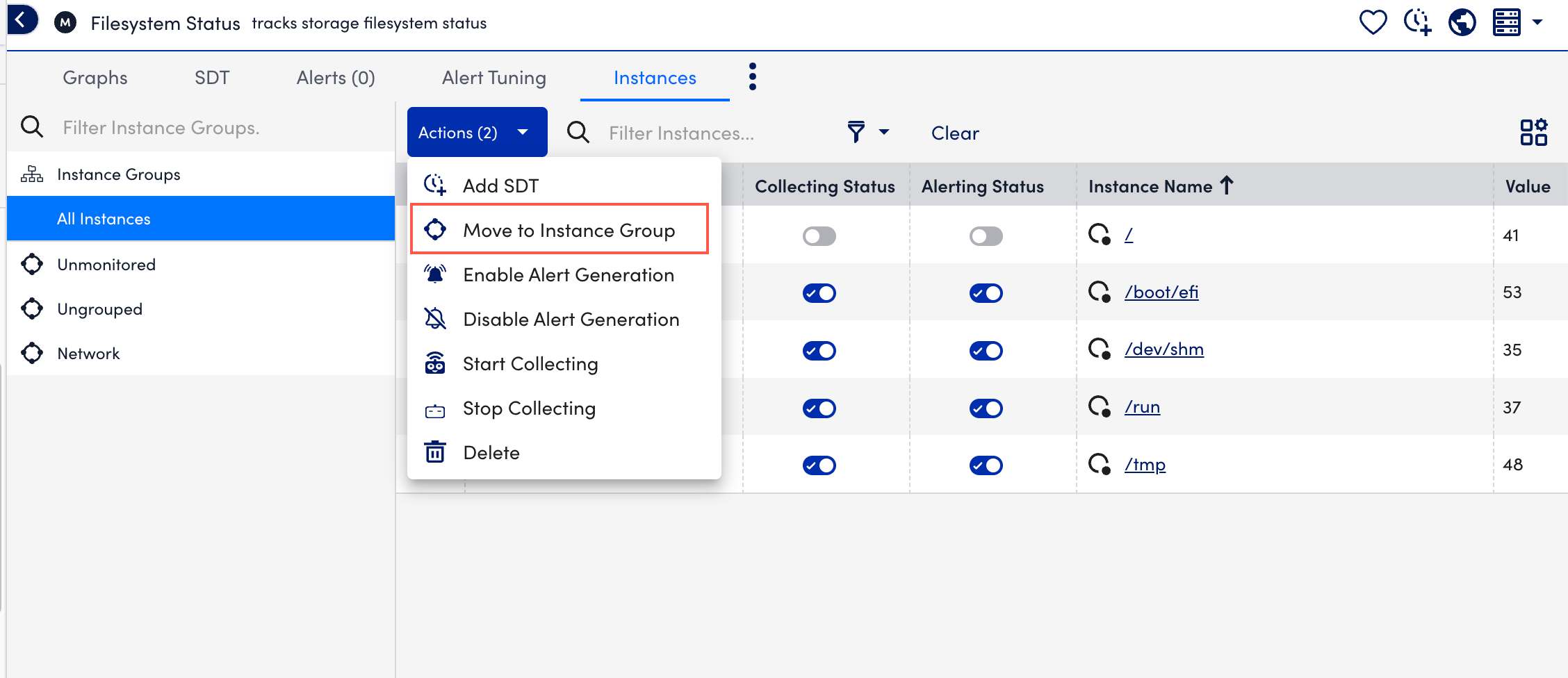 Move Instance group option on Instance tab