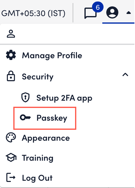 create passkey option