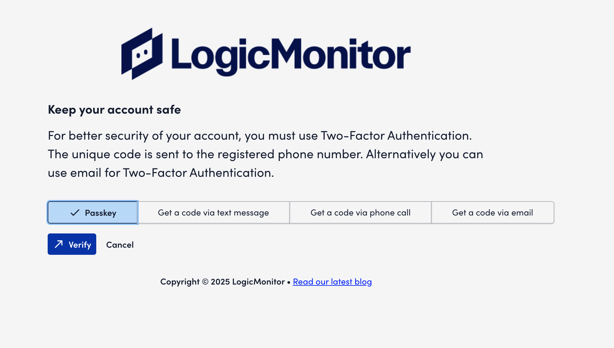 passkey login option