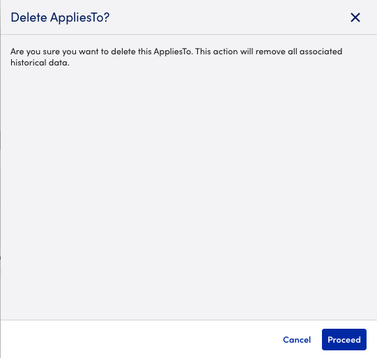 Delete AppliesTo dialog