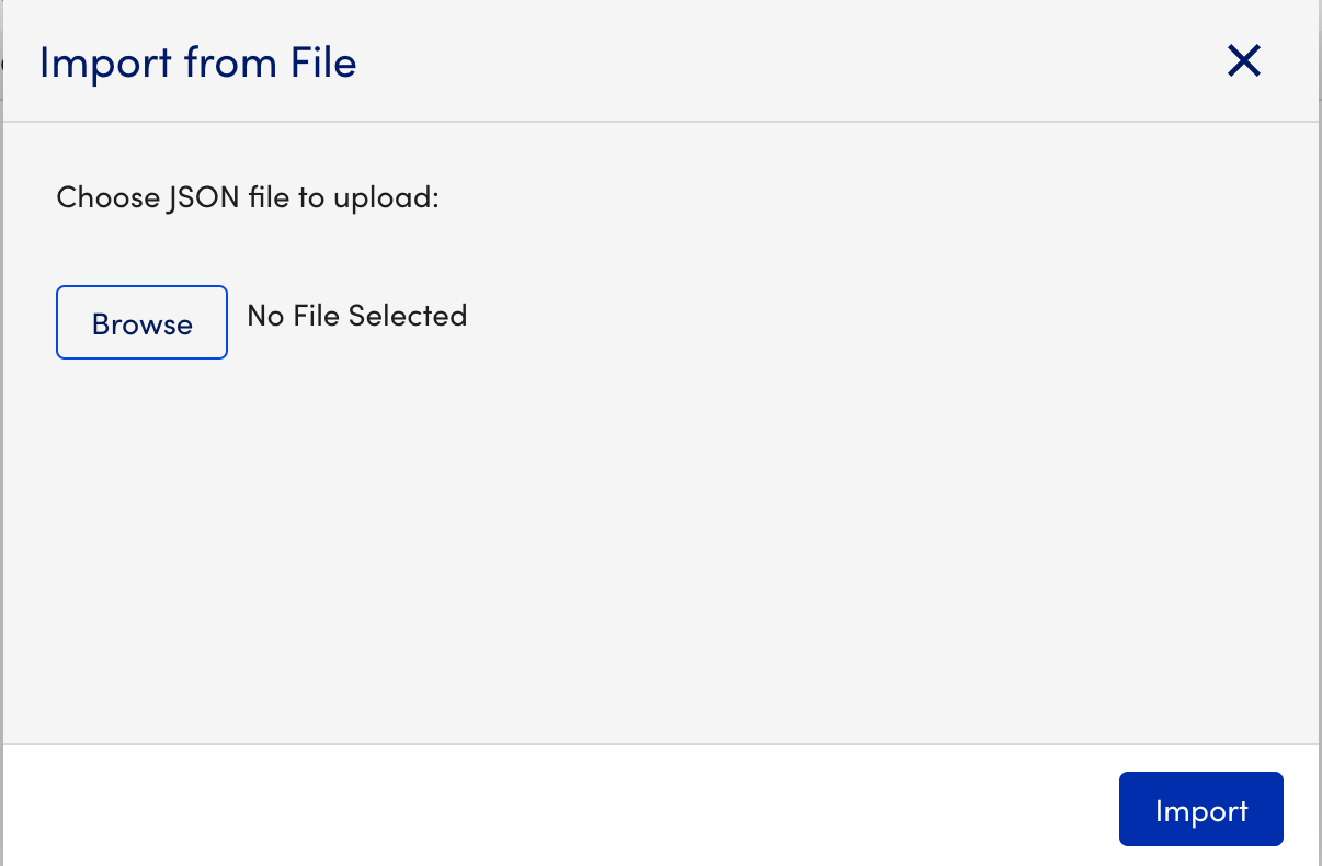 Import from file modal