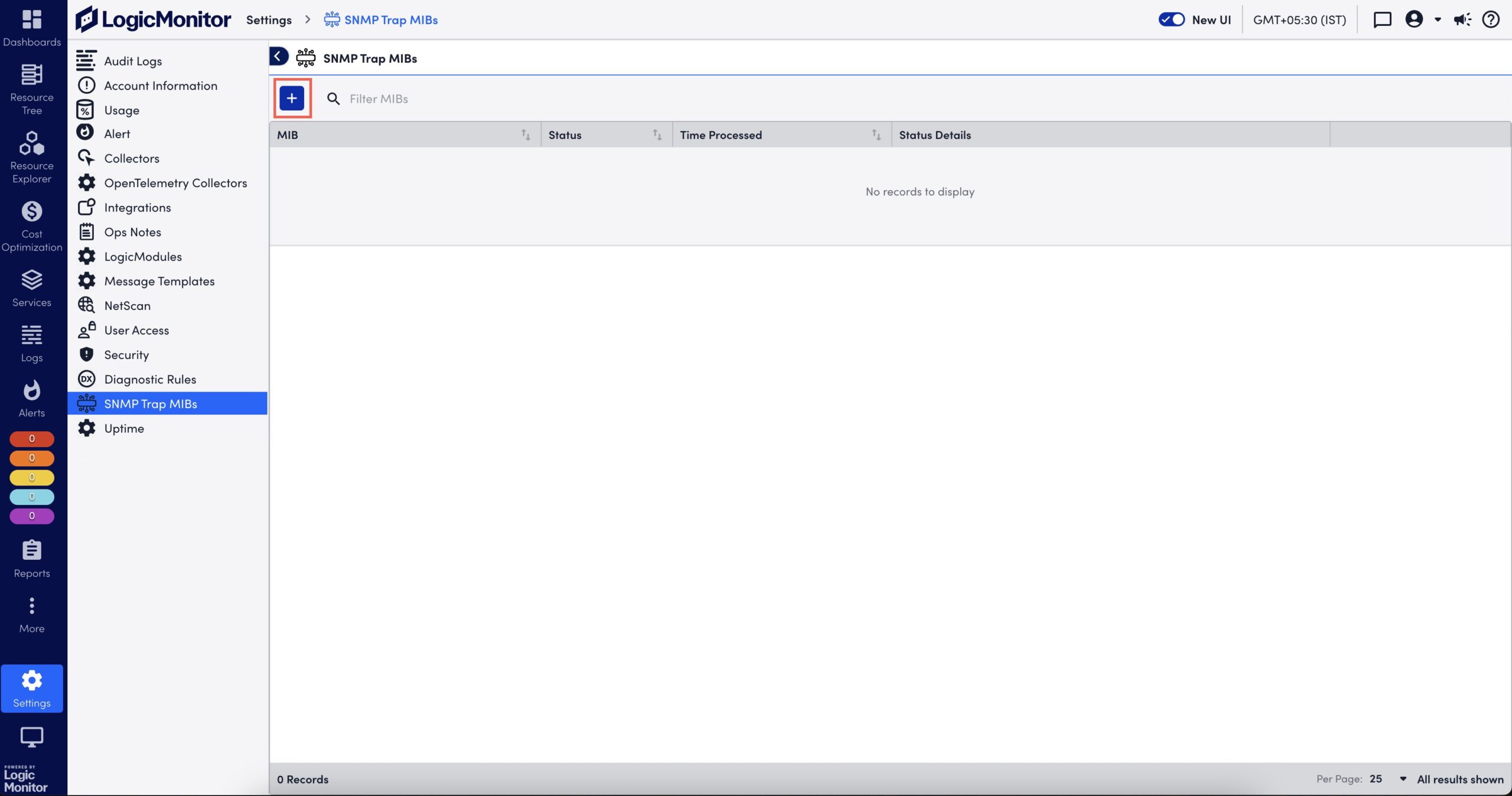 SNMP Trap MIBs page