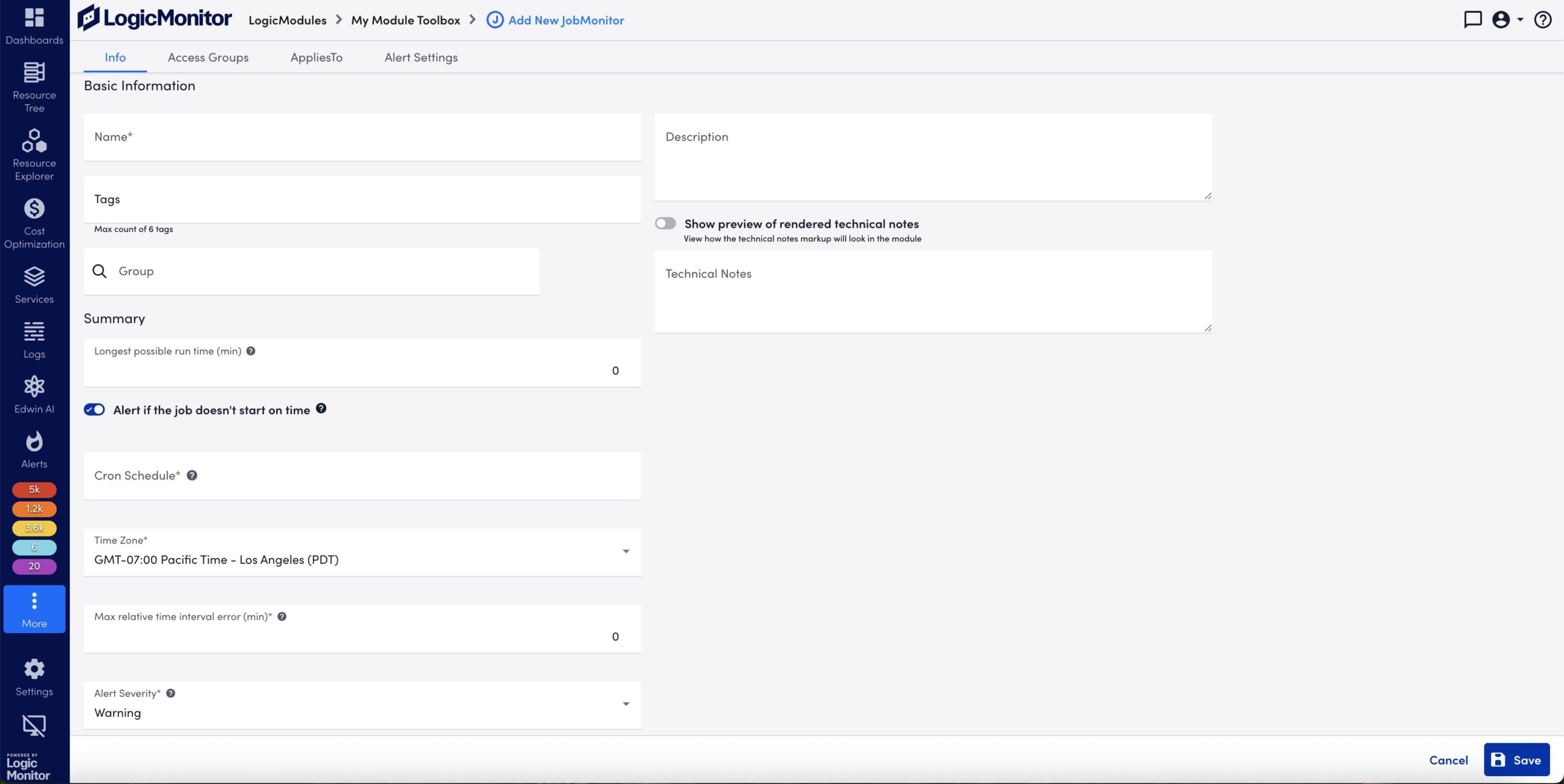 Add New JobMonitor page