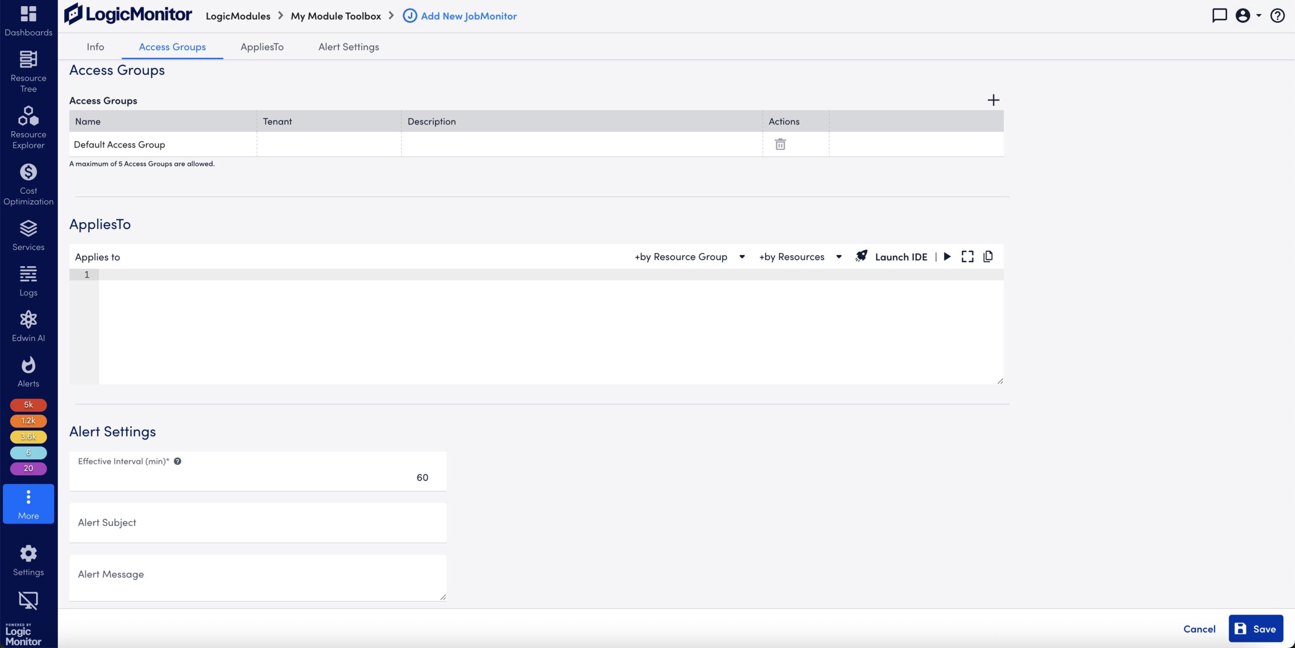 Options to configure JobMonitor