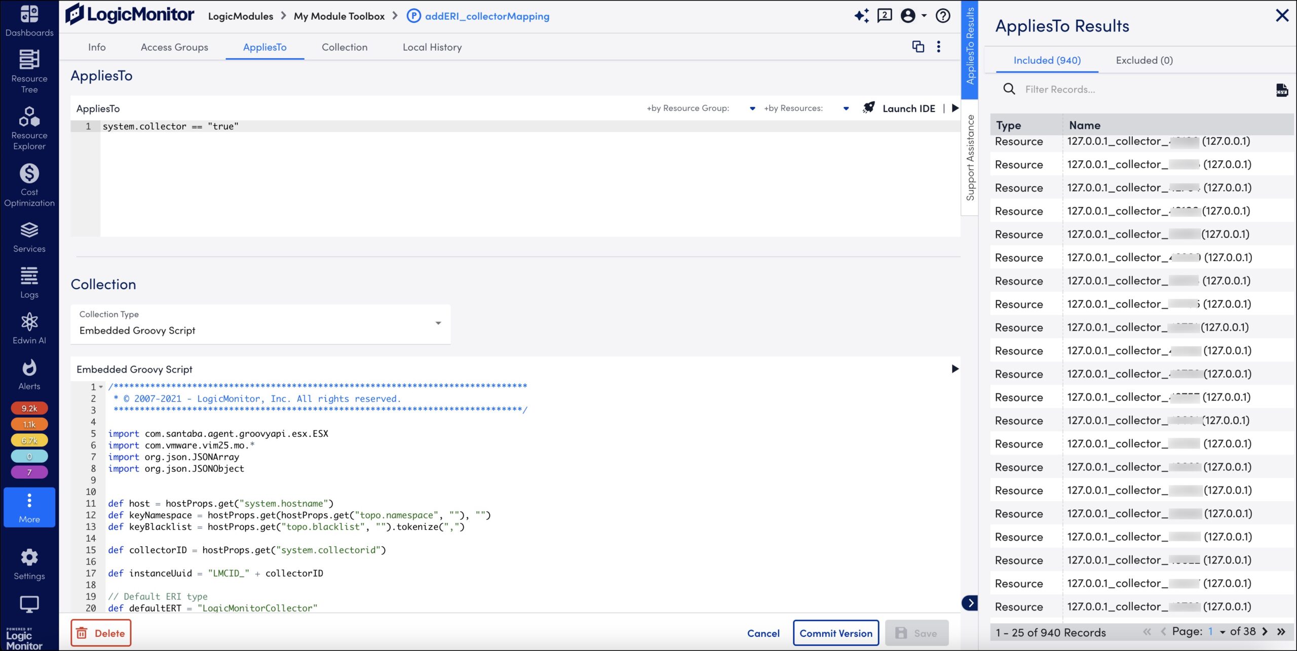 Test AppliesTo on PropertySource page