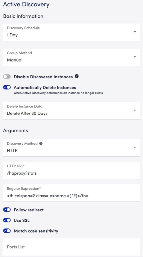 HAProxy session Active Discovery
