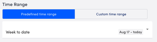 Predefined time range settings