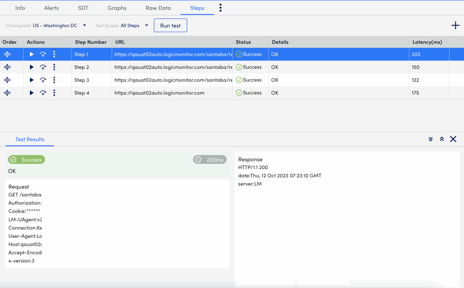 Web Check Steps Analysis in LM Uptime | LogicMonitor