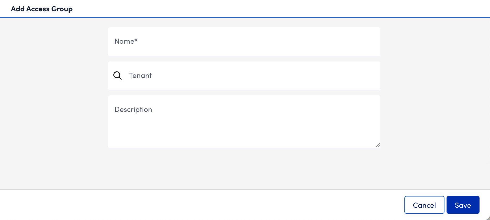 Add access group page