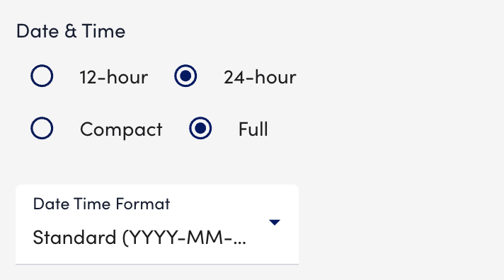 Date & time settings