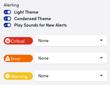 Alerts settings