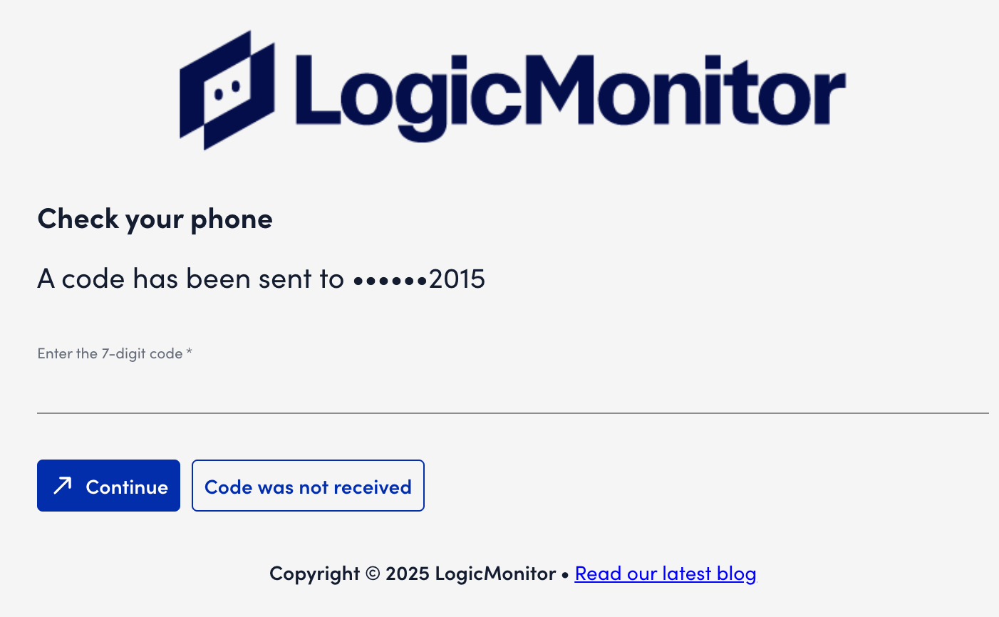 Phone verify 2FA page