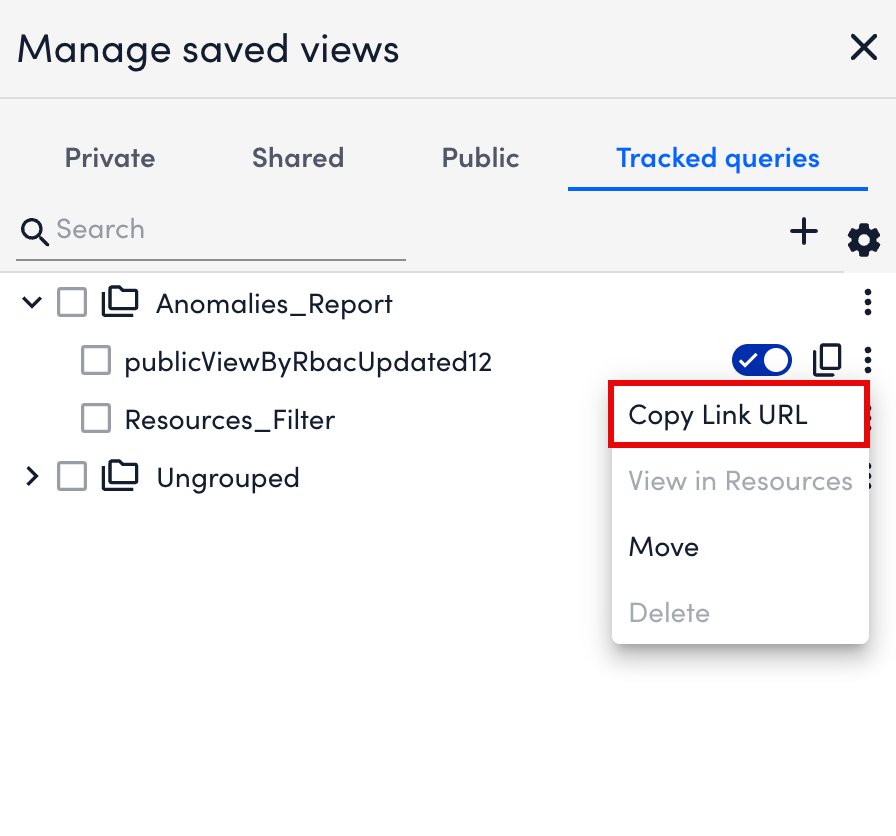 Copy Link URL for Tracked Query