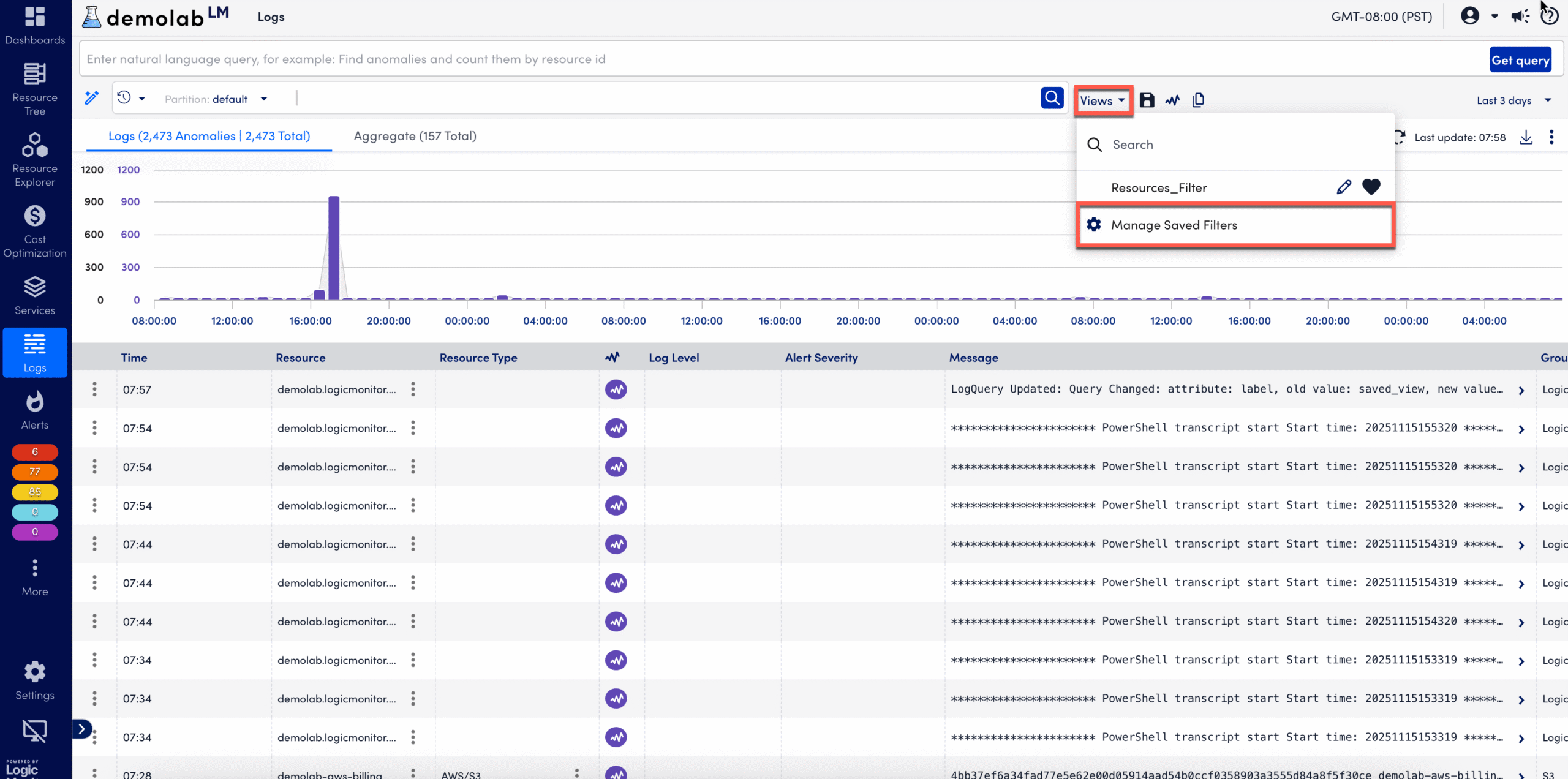 Manage Saved Filters Option