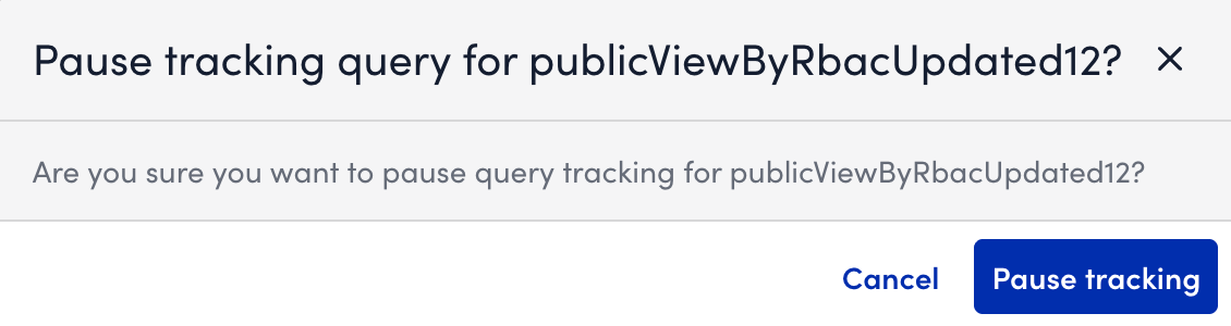 Stop Query Tracking Dialog Box