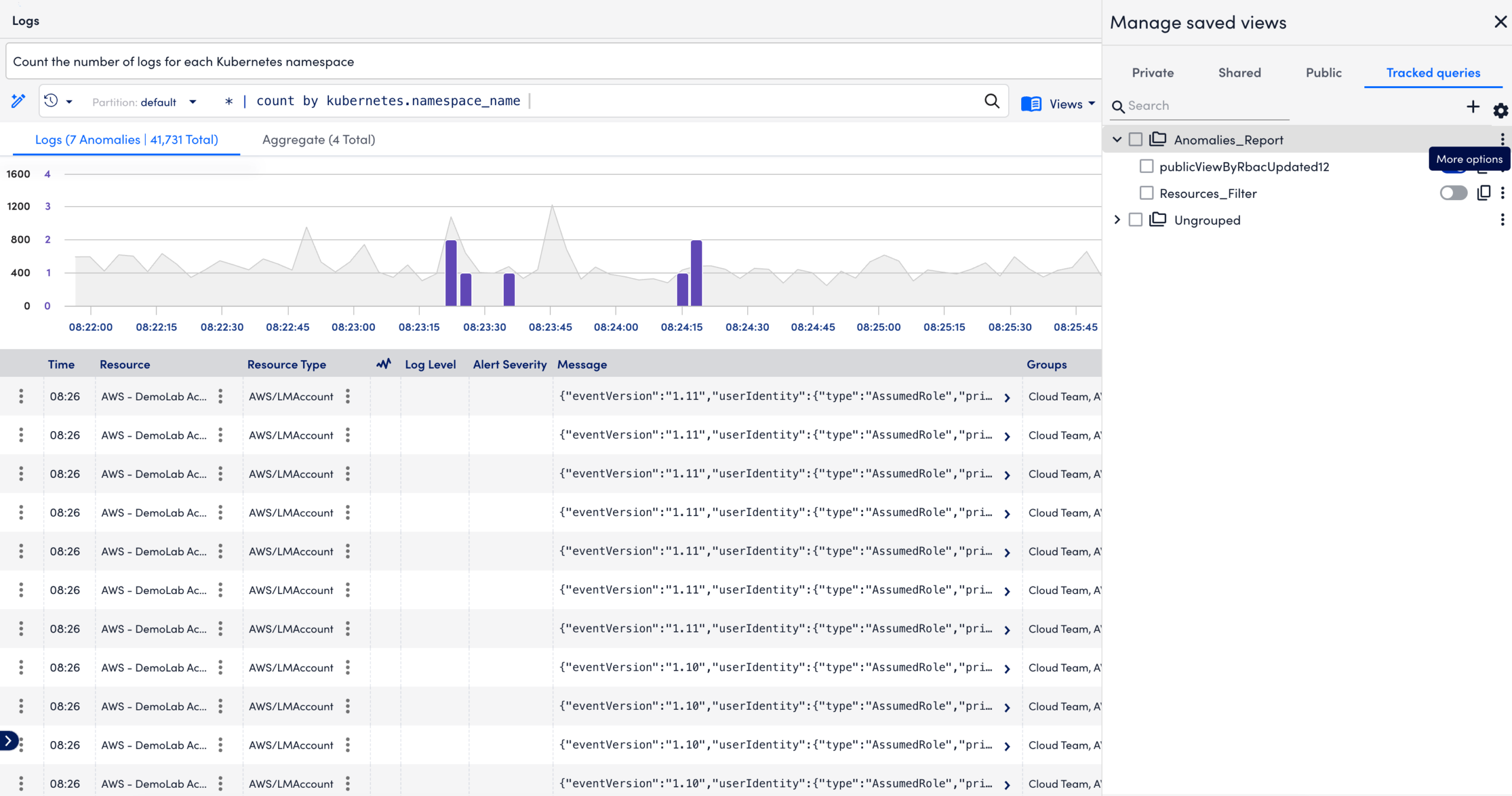 Log Saved Filters Library