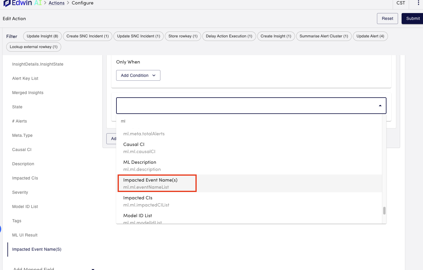 Variable Dropdown Menu