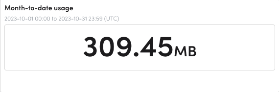 Month-to-Date usage summary