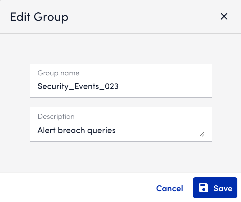 Editing a group modal