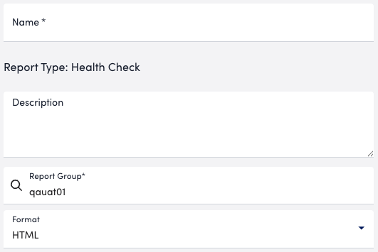 health check report settings