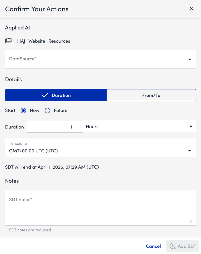 Resource SDT | LogicMonitor