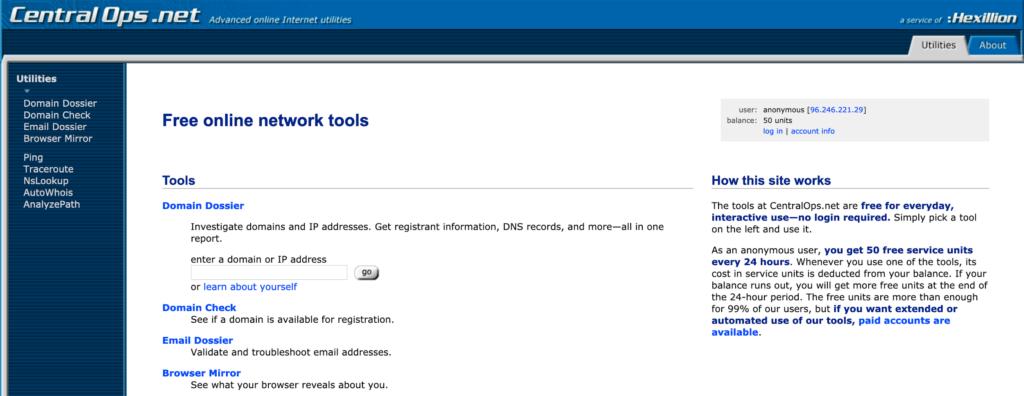 Central Ops also supports paid versions of their tools