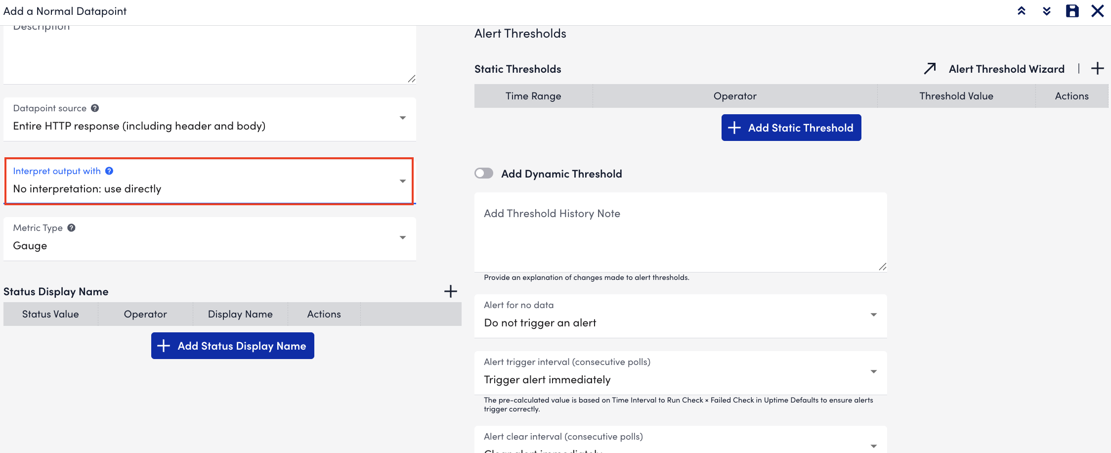 Interpret output with dropdown menu