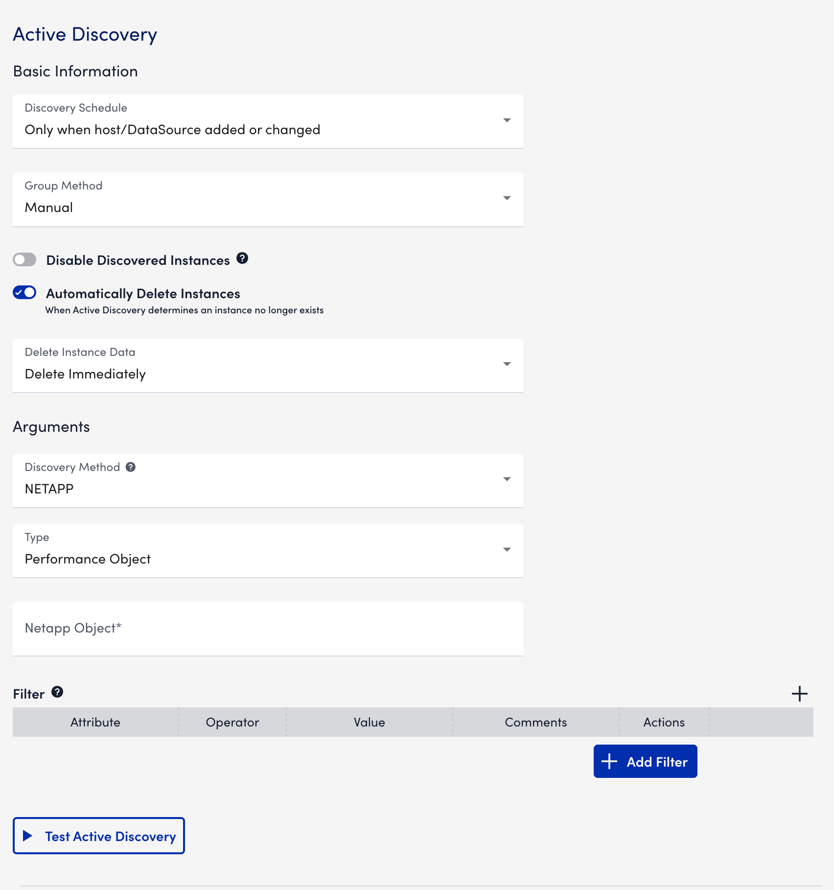 Active Discovery NetApp page