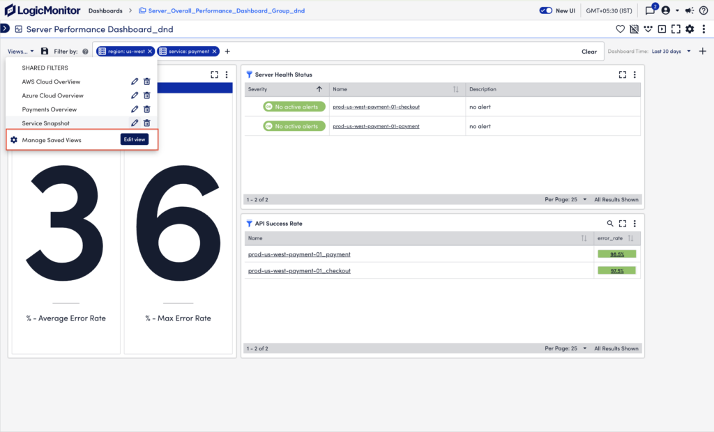 Shared Dashboard Filter Management - LogicMonitor