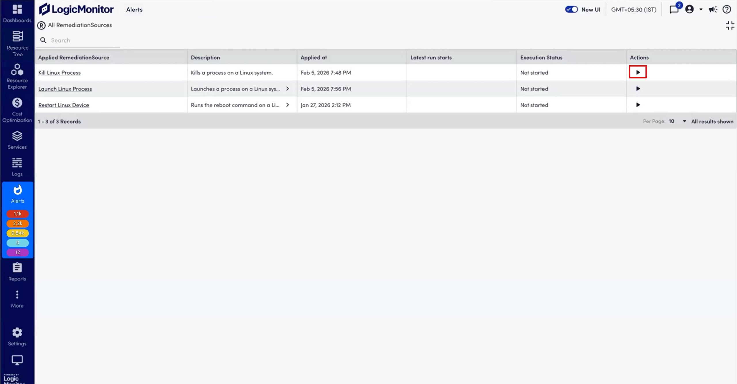 All RemediationSources for impacted resource