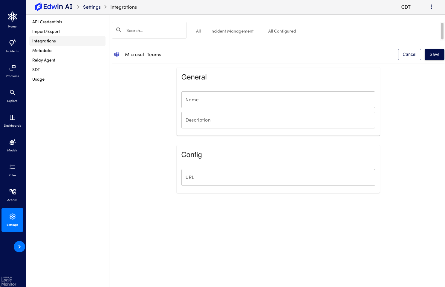 MS teams integration configuration
