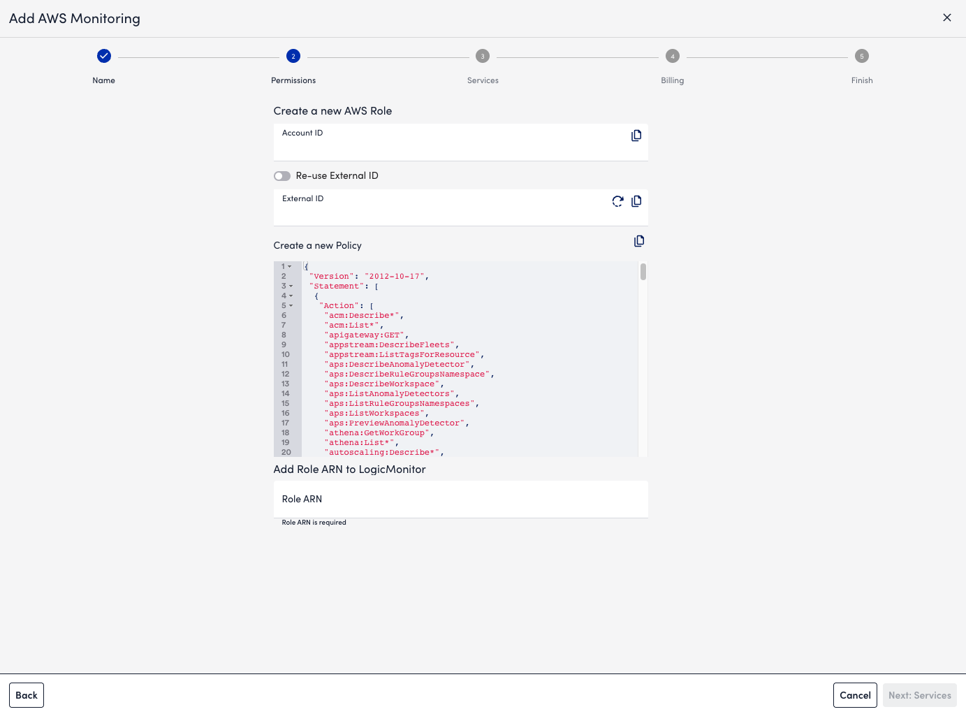 Cloud Settings Permission Step