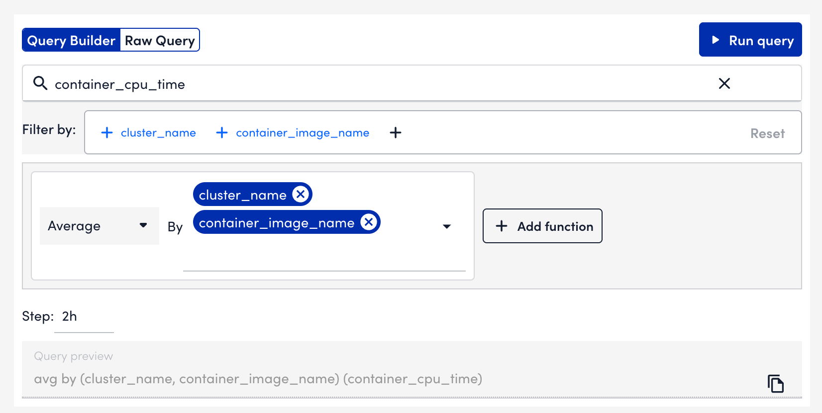 Query Builder modal